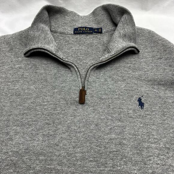 Polo Ralph Lauren Sweater 1/4 Zip Pullover Knit Cotton Mockneck Men Size XL Pony - Picture 3 of 7